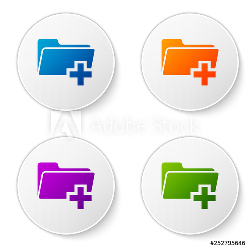 500x500 Color Add New Folder Icon Isolated On White Background New Folder