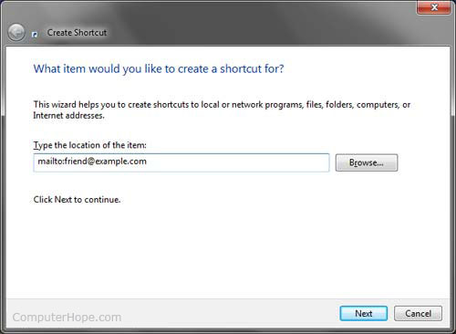 500x366 Create A Windows E Mail Shortcut