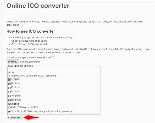 Create icon file from image at vectorified collection of create