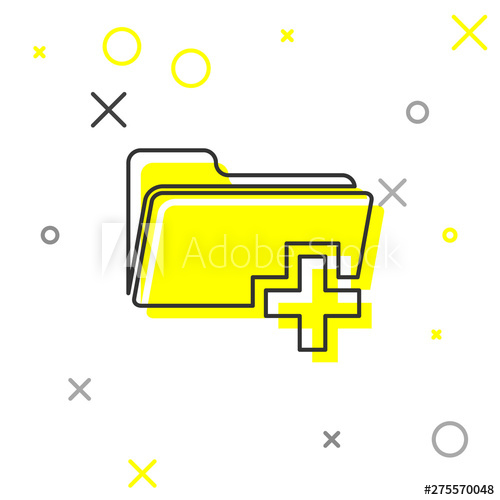 500x500 Grey Add New Folder Line Icon Isolated On White Background New