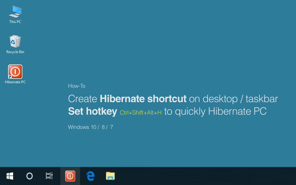 992x620 Create A Windows Hibernate Keyboard Shortcut Or Desktop Taskbar Icon
