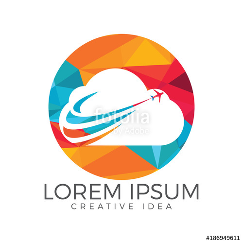 500x500 Creative Cloud Travel Logo Design Plane And Cloud Icon Design