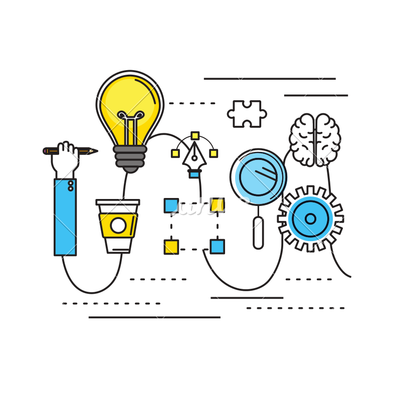 800x800 Creative Process With Icons Design