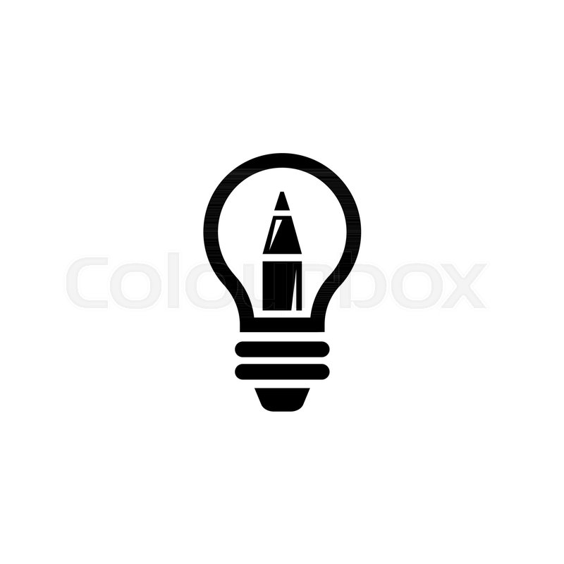 800x800 Lamp And Pencil, Creative Design Idea Stock Vector Colourbox