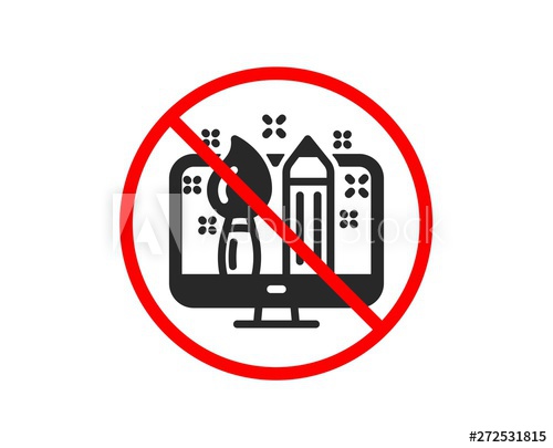 500x405 No Or Stop Creative Design Icon Graphic Designer Sign Brush