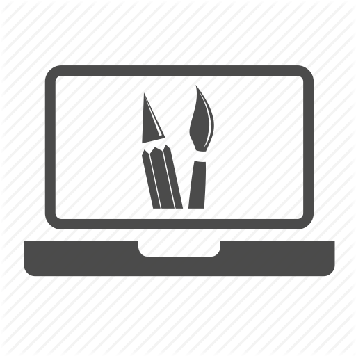 512x512 Brush, Creative, Design, Graphic, Laptop, Pencil, Web Design Icon