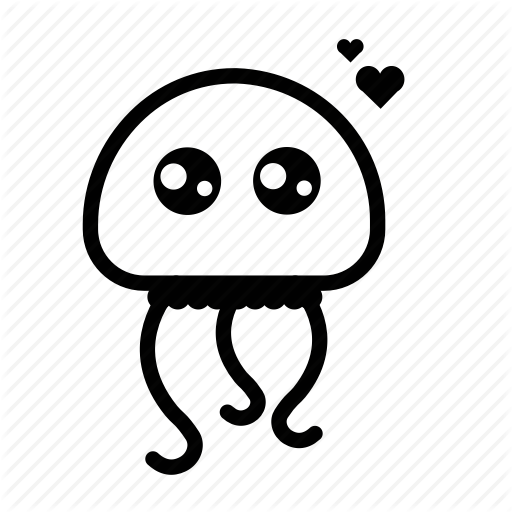 512x512 Big Eyes, Emoji, Happy, Jellyfish, Love, Sea Creature Icon