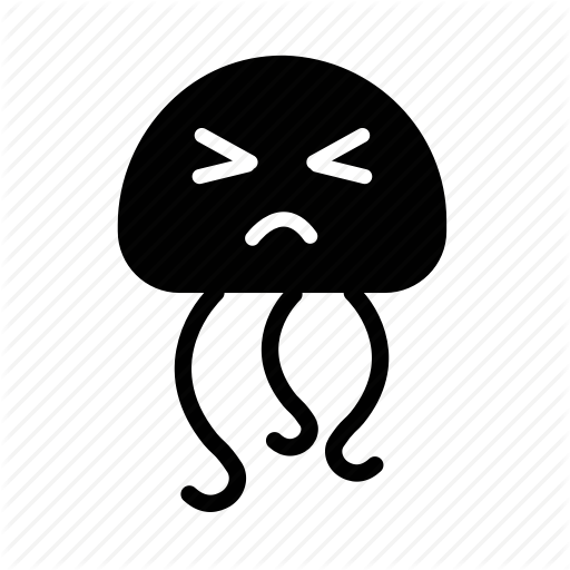 512x512 Confused, Emoji, Face, Happy, Jellyfish, Sea Creature Icon