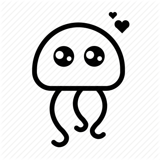 512x512 Emoji, Happy, In Love, Jellyfish, Sea Creature Icon