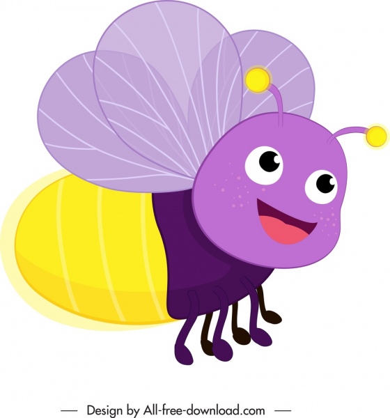 560x600 Bee Insect Creature Icon Colorful Lovely Stylized Cartoon Free