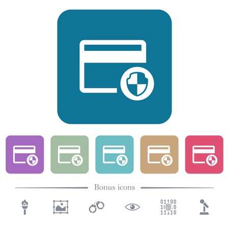 450x450 Credit Card Security White Flat Icons On Color Rounded Square