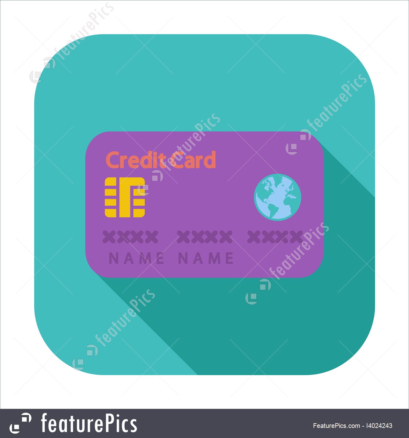 1300x1392 Emblems And Symbols Credit Card Single Flat Icon