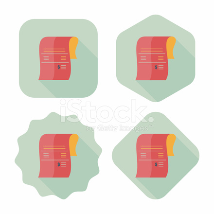 440x440 Shopping Credit Card Bill Flat Icon With Long Stock