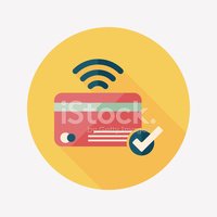 200x200 Shopping Credit Card Flat Icon With Long Stock