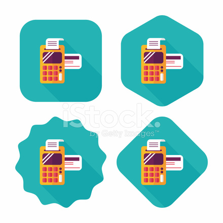 440x440 Shopping Credit Card Machine Flat Icon With Long