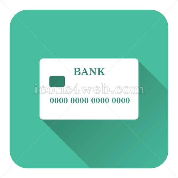 600x600 Card Flat Icon With Long Shadow Vector