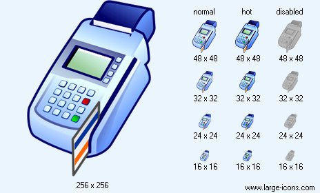 464x280 Card Terminal Icon Large Money Icons