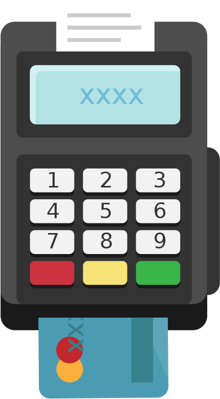 431x779 Card Terminal Pos Flat Icon Vector