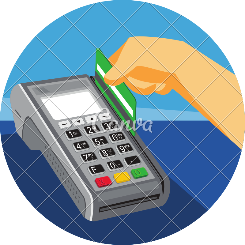 800x800 Hand Swiping Credit Card On Pos Terminal Retro