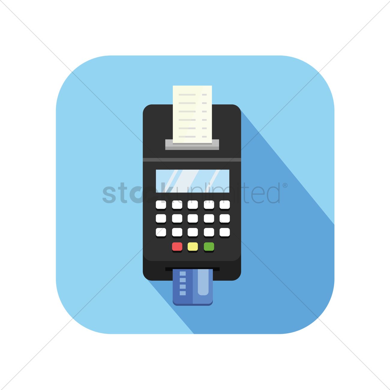 1300x1300 Icon Of A Credit Card Terminal With Receipt Vector Image