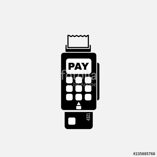 500x500 Payment Credit Card Icon Pos Terminal Symbol Flat Design Stock