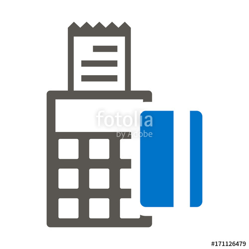 500x500 Pos Credit Payment Card Terminal Icon Vector Stock Image