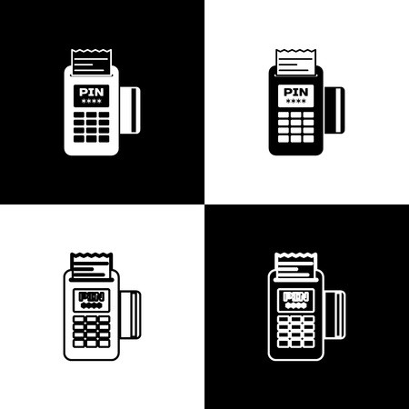 450x450 Set Pos Terminal With Inserted Credit Card And Printed Reciept