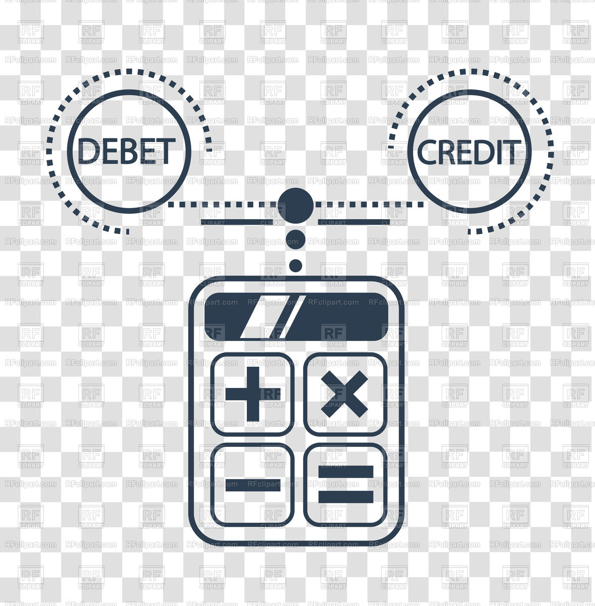 1179x1200 Concept Icon Of Calculation Debit And Credit Vector Image