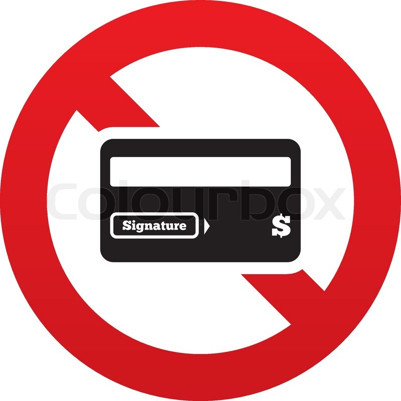 800x800 No Credit Card Sign Icon Debit Card Stock Vector Colourbox
