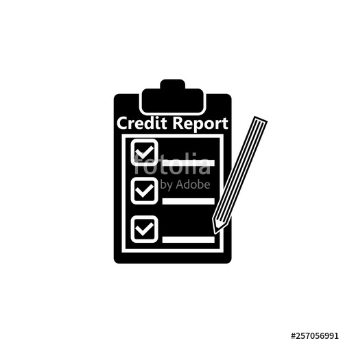 500x500 Credit Report Concept On Clipboard, Simple Icon Or Logo Stock