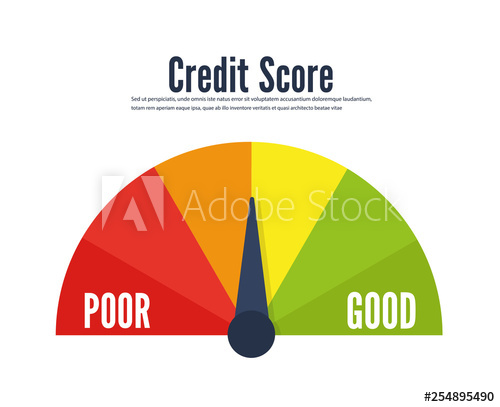 500x407 Credit Score Speedometer Scale Flat Icon