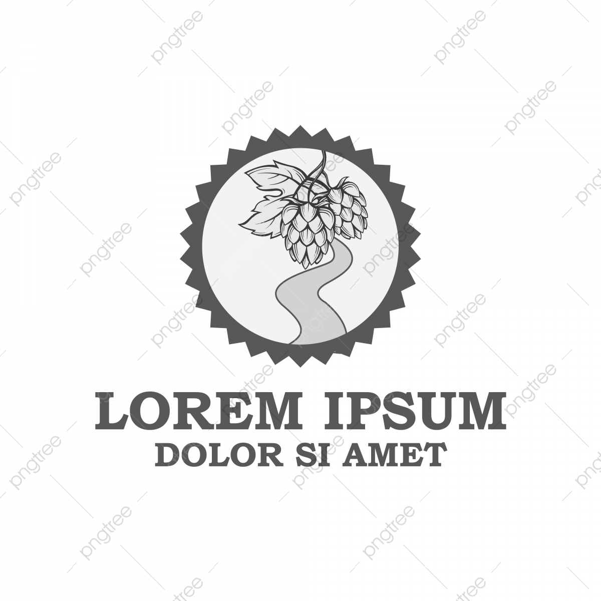 1200x1200 Vector Illustration Retro Fruit And Creek Icon With Text, Symbol