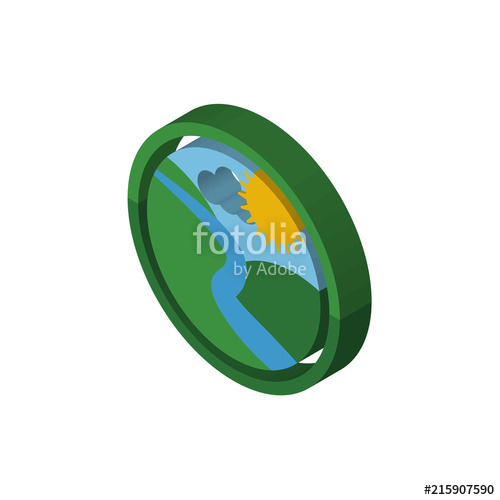 500x500 Creek Isometric Right Top View Icon Stock Image And Royalty