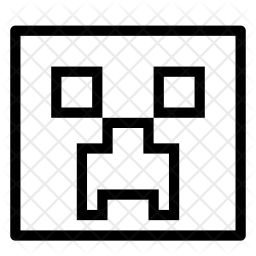 256x256 Minecraft Creeper Icon Of Line Style