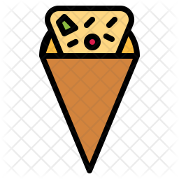 256x256 Crepe Food Icon Of Colored Outline Style