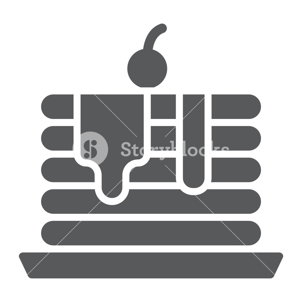 1000x1000 Pancakes Glyph Icon, Pastry And Food, Crepe Sign, Vector Graphics