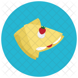 256x256 Strawberry Crepe Icon Of Flat Style