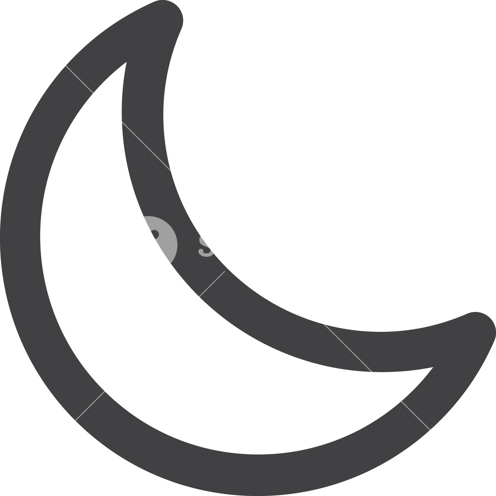 1000x1000 Crescent Moon Stroke Icon Royalty Free Stock Image