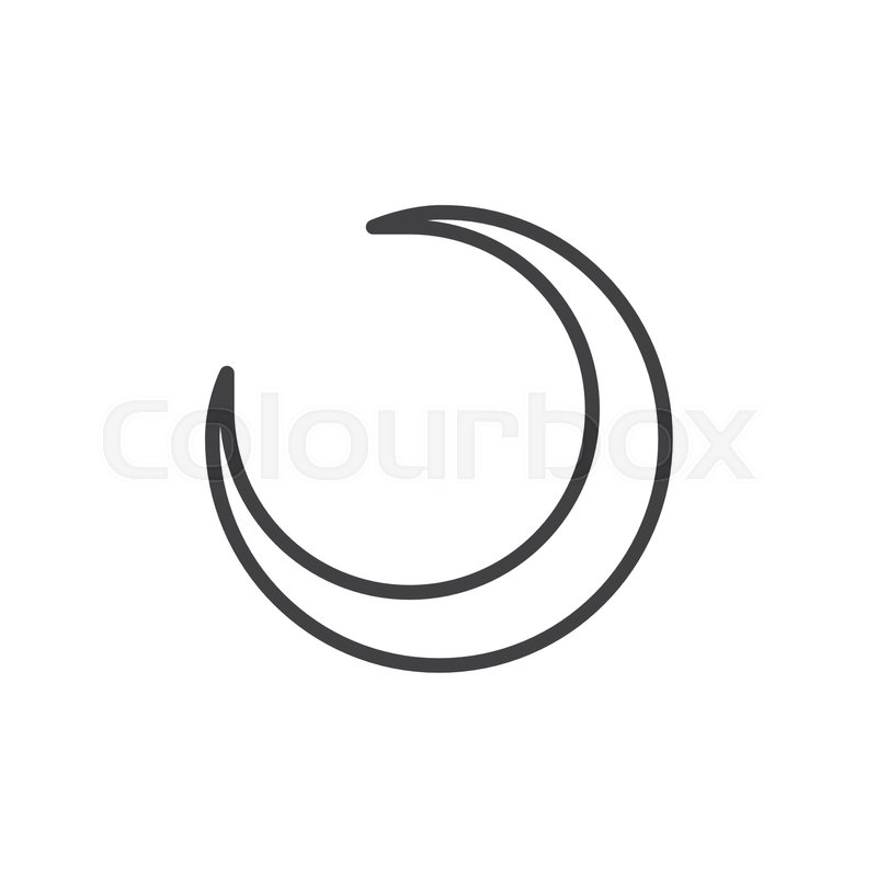 800x800 Crescent Moon Line Icon, Outline Stock Vector Colourbox