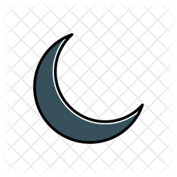 256x256 Crescent Moon Icon Of Colored Outline Style