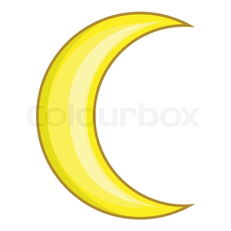 800x800 Crescent Moon Icon Cartoon Stock Vector Colourbox