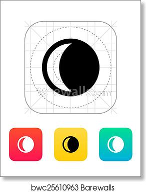 Waning Crescent Moon Icon, Art Print Barewalls Posters Prints 292x382 Waning Crescent Moon Icon, Art Print Barewalls Posters Prints