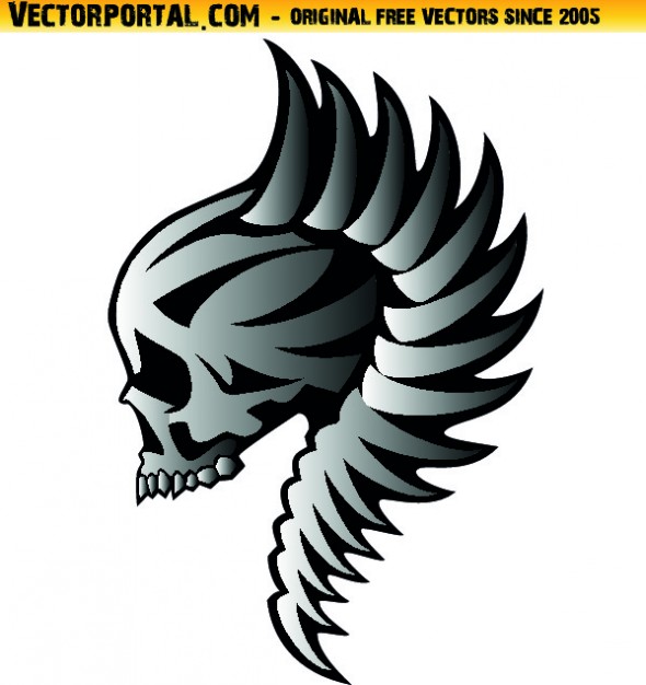 590x626 Punk Skull With Crest Icon Vector Vector Free Download