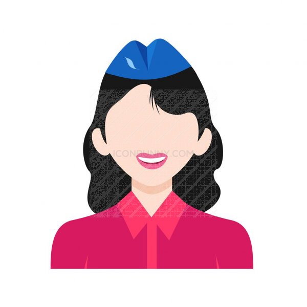 600x600 Air Hostess Flat Multicolor Icon