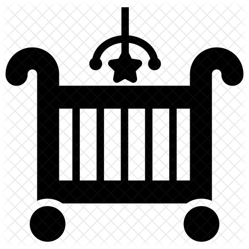 512x512 Baby Crib Icon Of Glyph Style