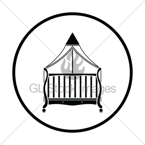 500x500 Crib With Canopy Icon Gl Stock Images