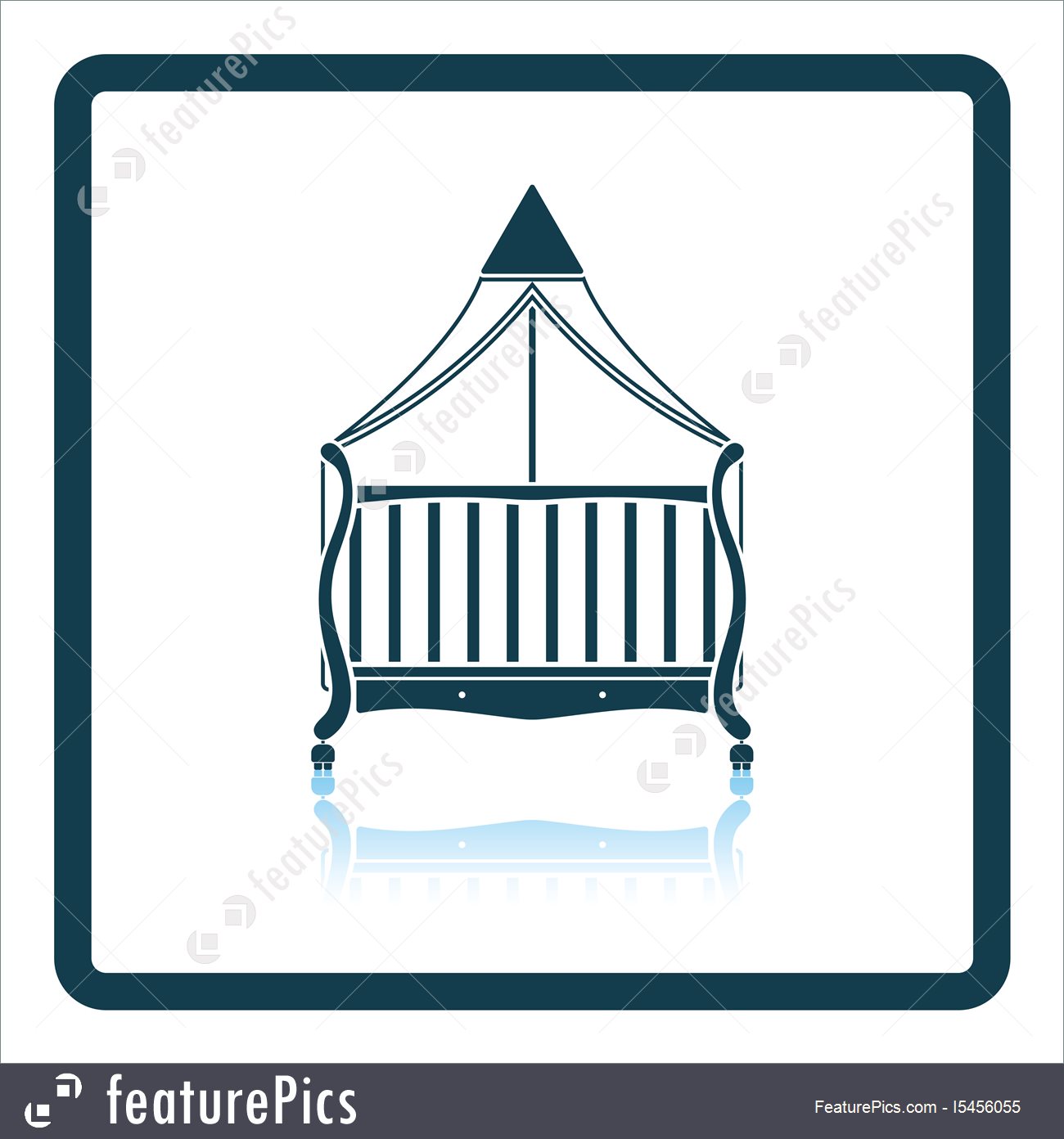 1300x1392 Illustration Of Crib With Canopy Icon
