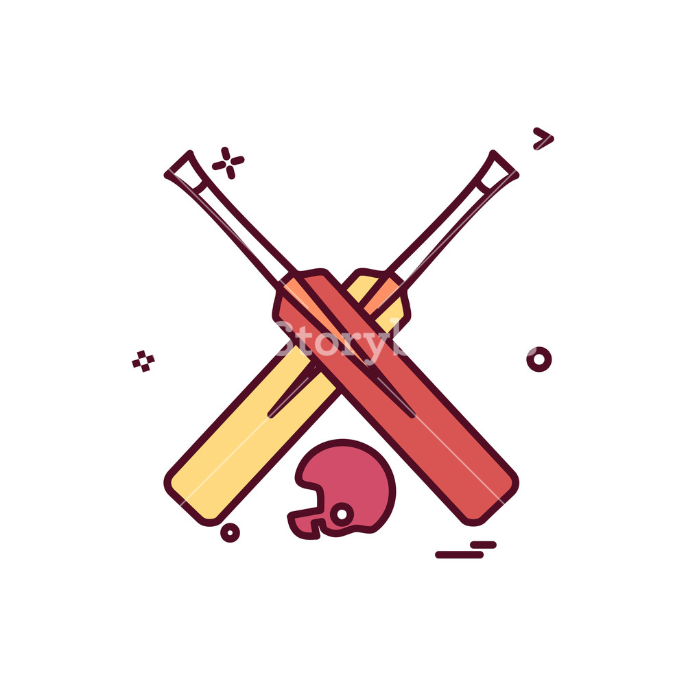 1000x1000 Bat Bats Helmet Cricket Icon Vector Design Royalty Free Stock
