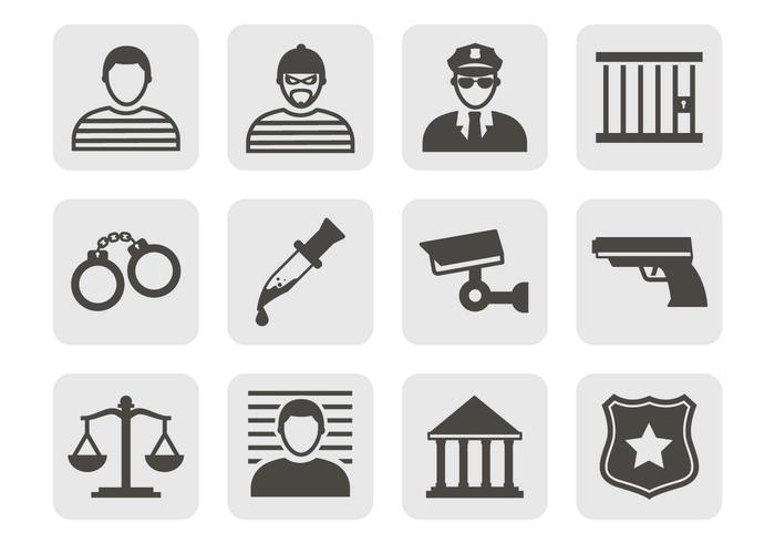 700x490 Crime Icons Vector