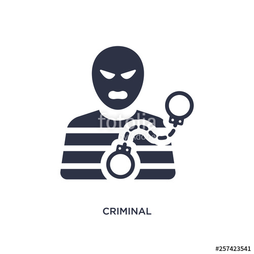 500x500 Criminal Icon On White Background Simple Element Illustration